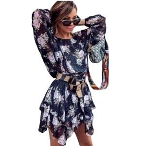 LoveShackFancy Kaia Silk Floral Mini Dress Size XS